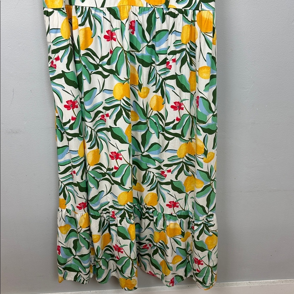 Ava & Viv Green Floral Midi Dress with Yellow Accents - Picture 4 of 14